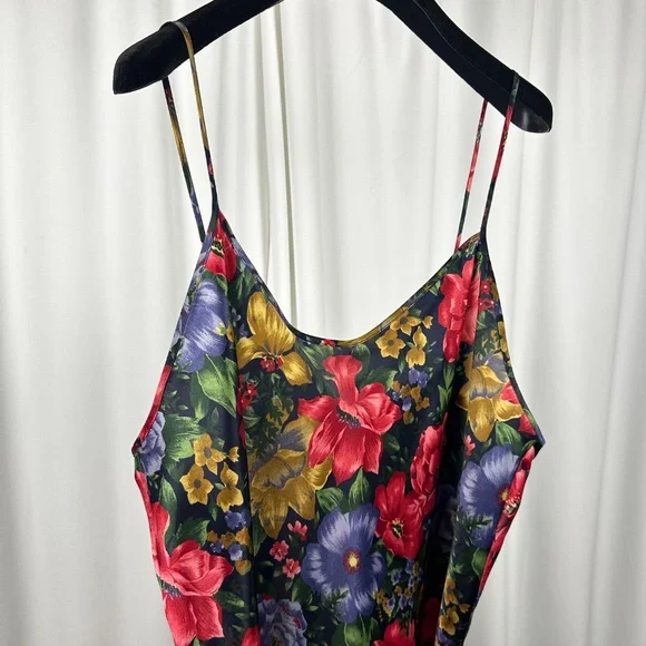 Vintage 90s Floral Slip Dress Linda for Eaton Spaghetti Straps - Picture 11 of 13